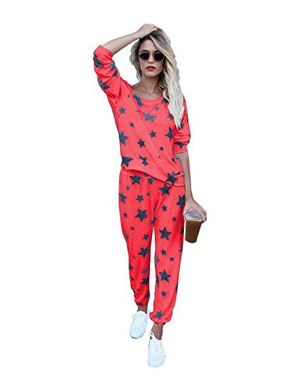 Mycherish Women Two Pieces Set Cotton Star Pattern Pajamas | Amazon (US)