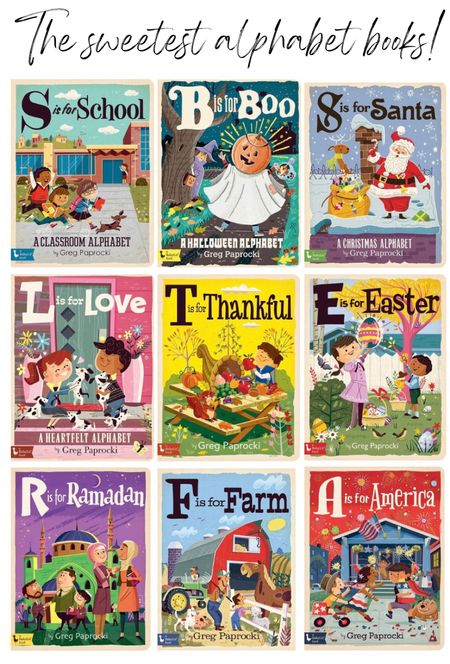 The sweetest themed and holiday alphabet book collection! Board books, holiday books, alphabet book, book shelf 

#LTKfamily #LTKSeasonal #LTKkids