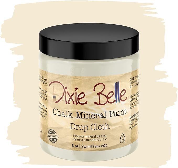 Dixie Belle Paint Company Chalk Finish Furniture Paint | Drop Cloth (8oz) | Matte Linen White Chi... | Amazon (US)