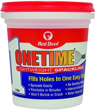 Red Devil 0548 ONETIME Lightweight Spackling, 1 Pint, Pack of 1, White | Amazon (US)