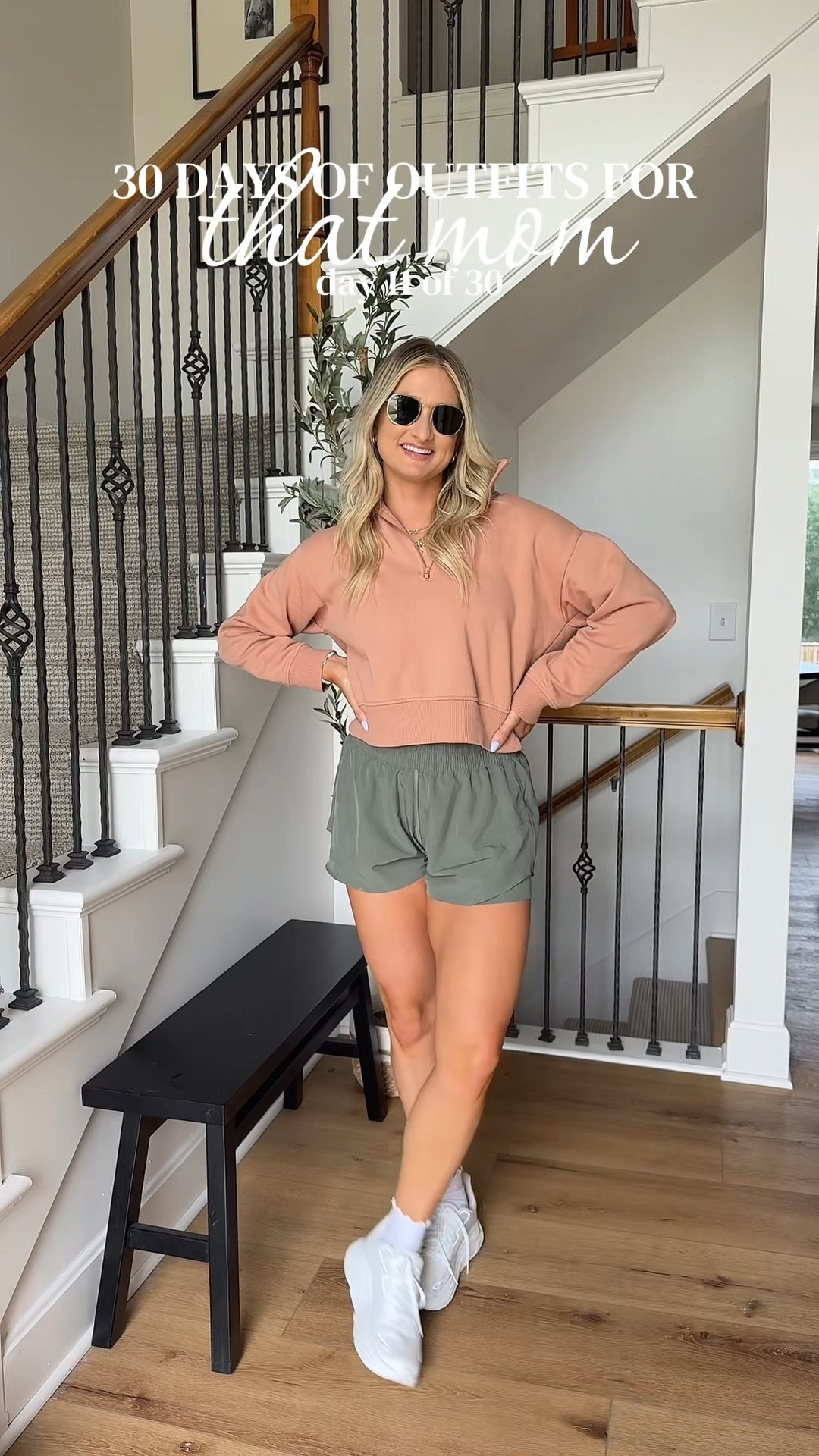 lululemon shorts // mom outfit // activewear //gym fit // errands outfit // half zip pullover 
