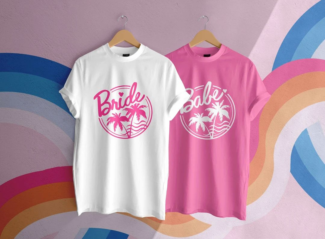 Bachelorette Party Shirts. Malibu Babe Let's Go Party Shirts. 90s Y2K theme. Girl About town x Be... | Etsy (US)