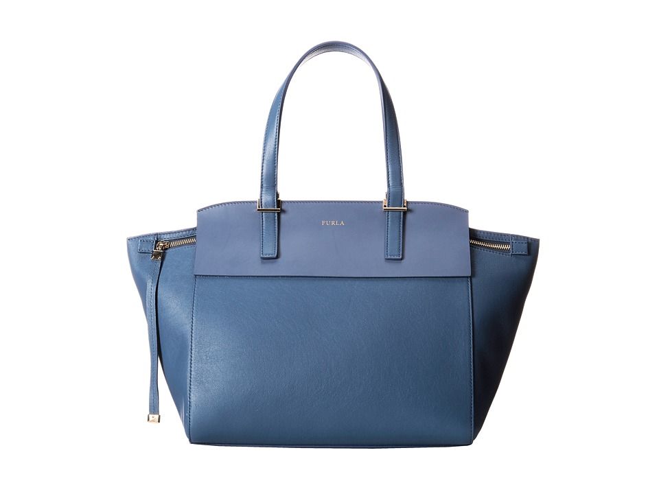 Furla - Dolce Vita Medium Tote C/Zip (Indaco) Tote Handbags | Zappos