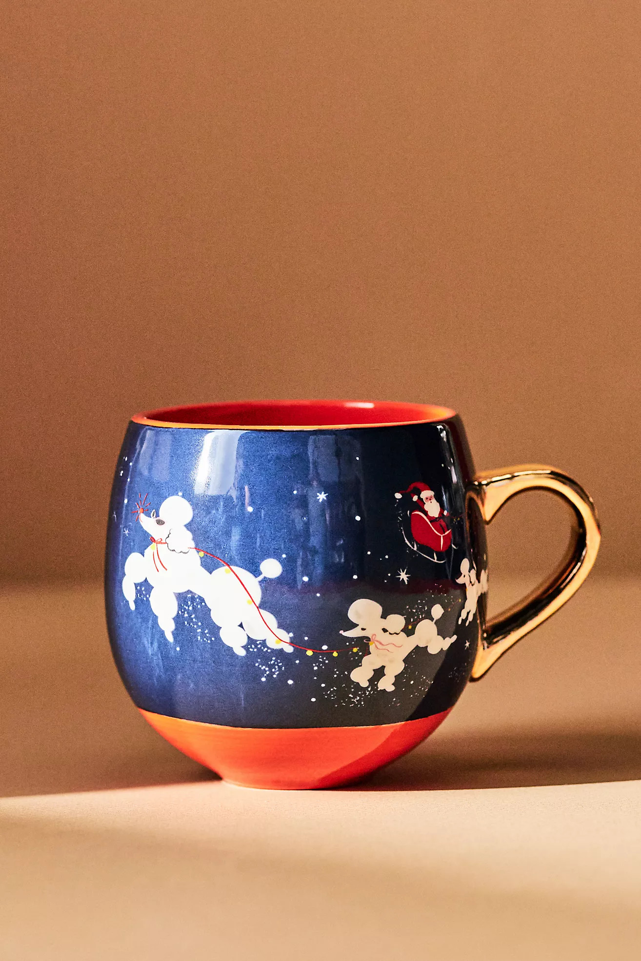Louise Pretzel Dashing Poodles Holiday Mug | Anthropologie (US)