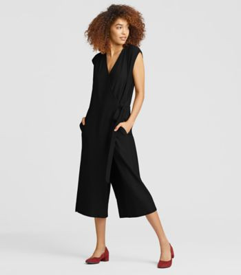 Lightweight Washable Stretch Crepe Jumpsuit | Eileen Fisher