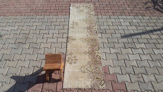 Turkish Runner RUG 2 x 8 ft, 24x100 Inch, Turkish Rug, Brown Wool Rugs, Long runner rug,Vintage R... | Etsy (US)