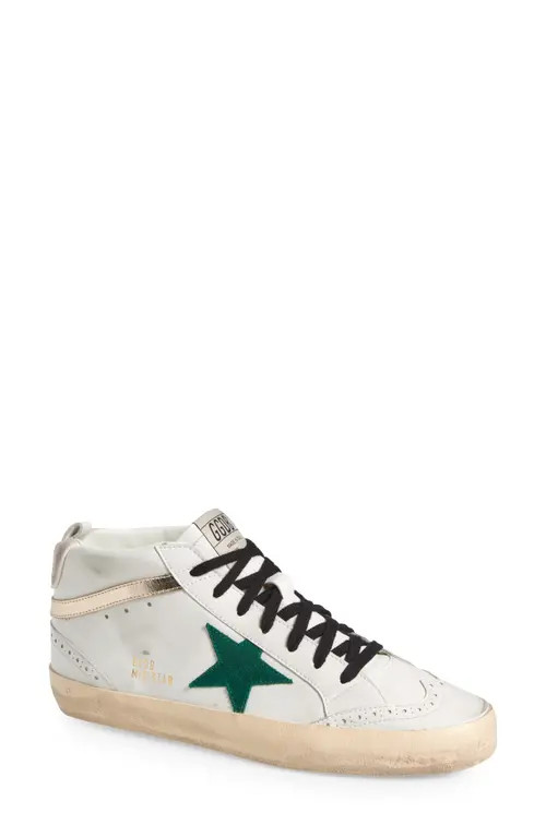 Golden Goose Midstar Bio Sneaker in White/Green/Platinum/Pink at Nordstrom, Size 7Us | Nordstrom