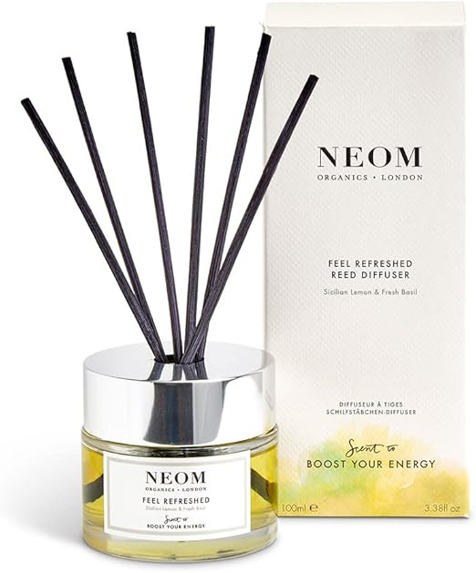 NEOM- Feel Refreshed Reed Diffuser, 100ml | Lemon & Basil Essential Oil | Scent to Boost Your Ene... | Amazon (UK)