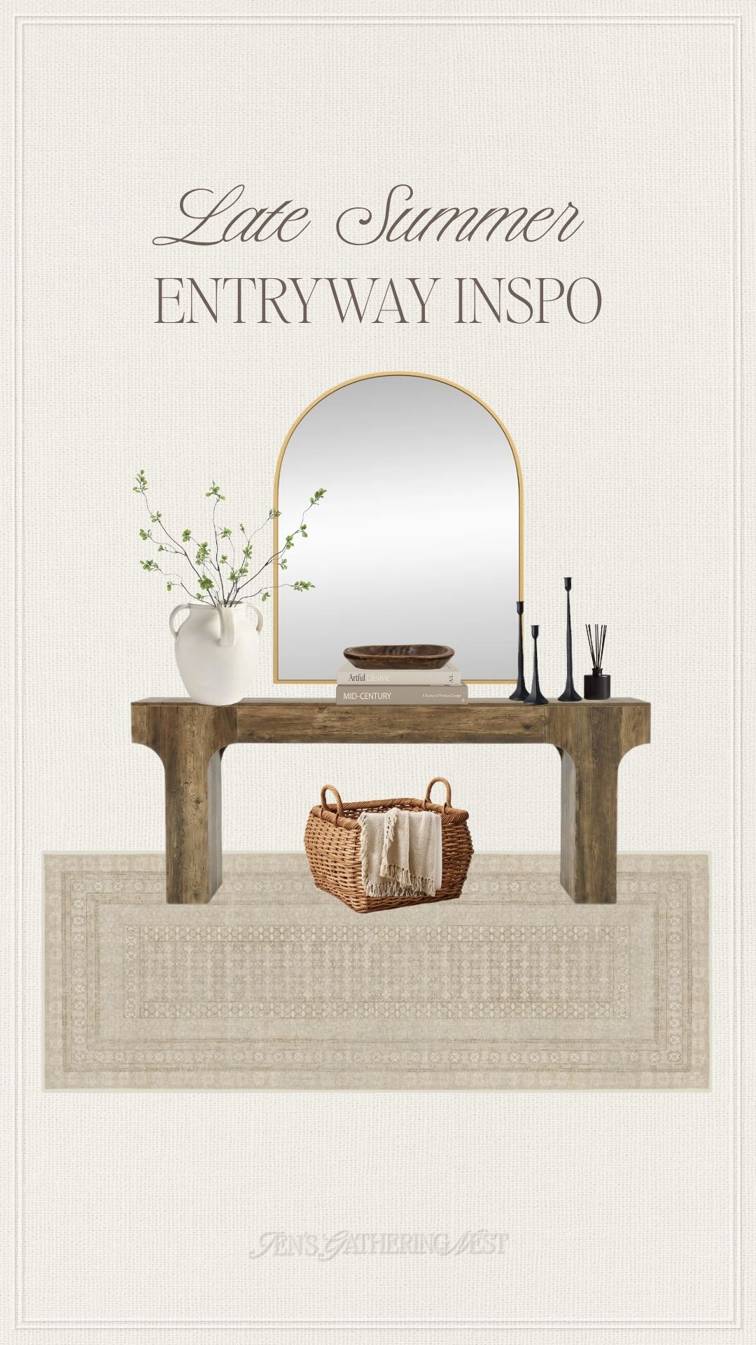 Warm wood tones, soft neutrals and simple styling create the prettiest late summer entryway moment. 🤎

#entrywaydecor #entrywayinspo #homedecor #neutralhome #modernorganic #interiordesign #summerdecor #console tabledecor #neutraldecor #homeinspiration #roominspo #ruggable #wayfair

#LTKSeasonal #LTKHome