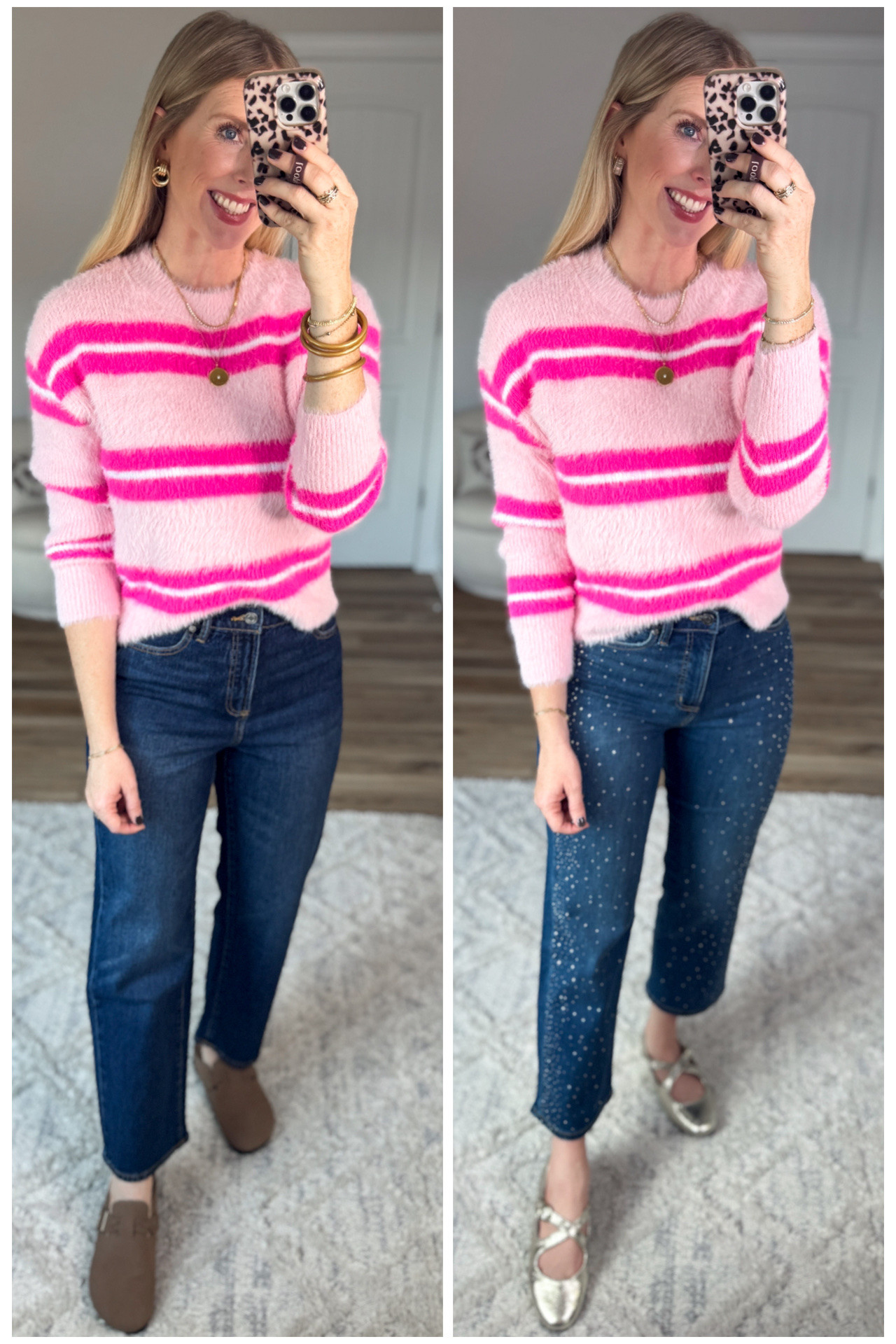 2 ways to style this pink stripe sweater from Walmart! Size small 

#LTKFindsUnder50 #LTKStyleTip