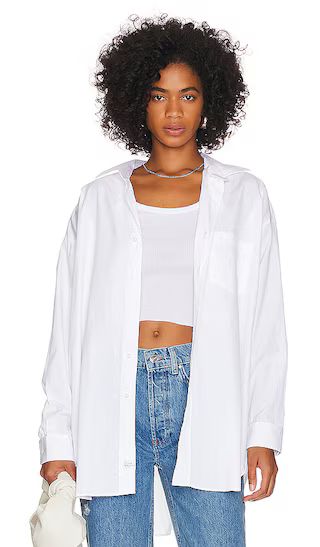 Exaggerated Button-up Shirt in White | Revolve Clothing (Global)