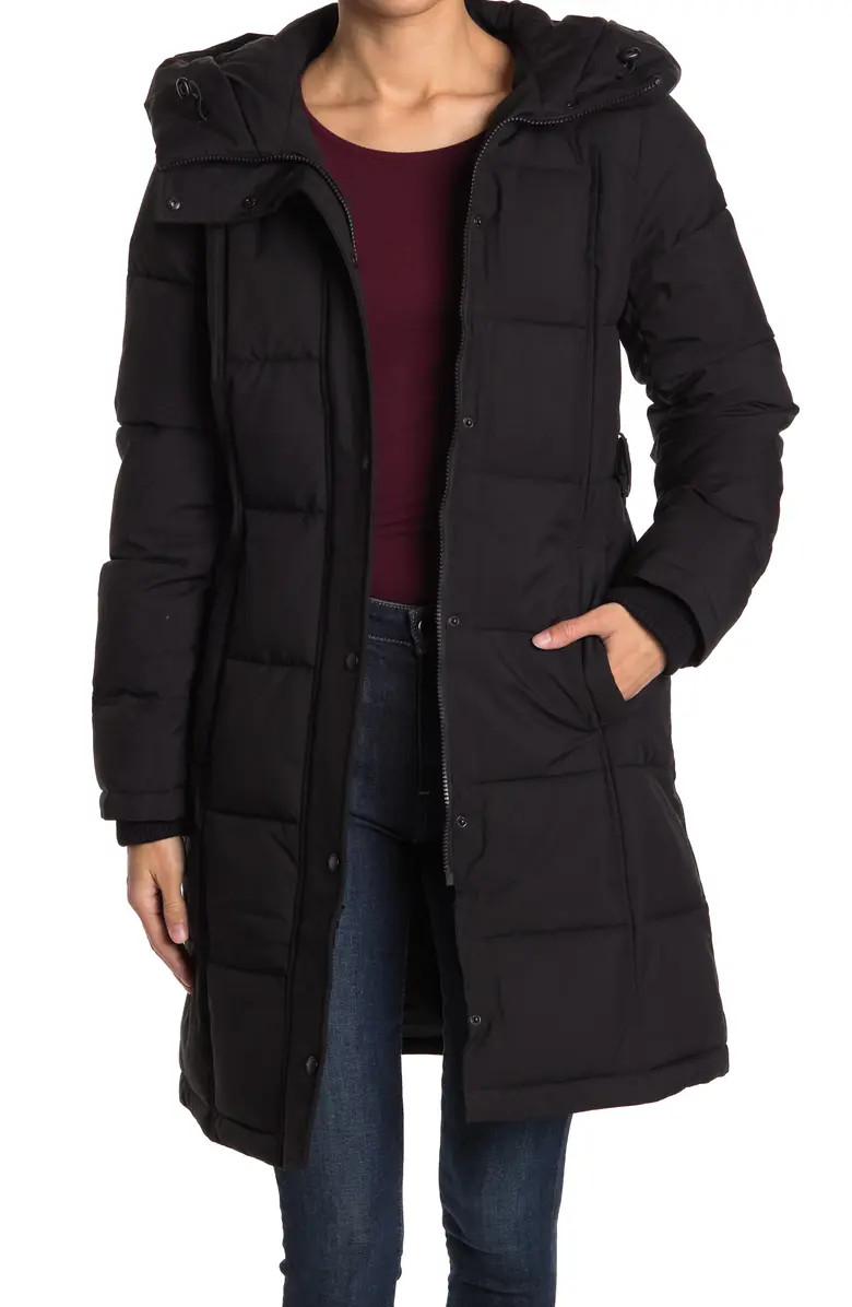Hooded Belted Puffer Parka Jacket | Nordstrom Rack