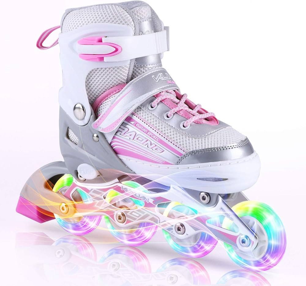 Kuxuan Skates Inline Skates Adjustable for Kids,Girls Skates with All Wheels Light up,Fun Illumin... | Amazon (US)
