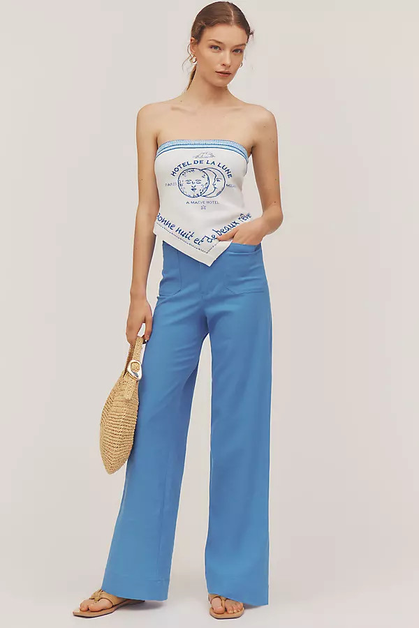The Colette Beachy Linen Full-Length Wide-Leg Pants by Maeve | Anthropologie (US)