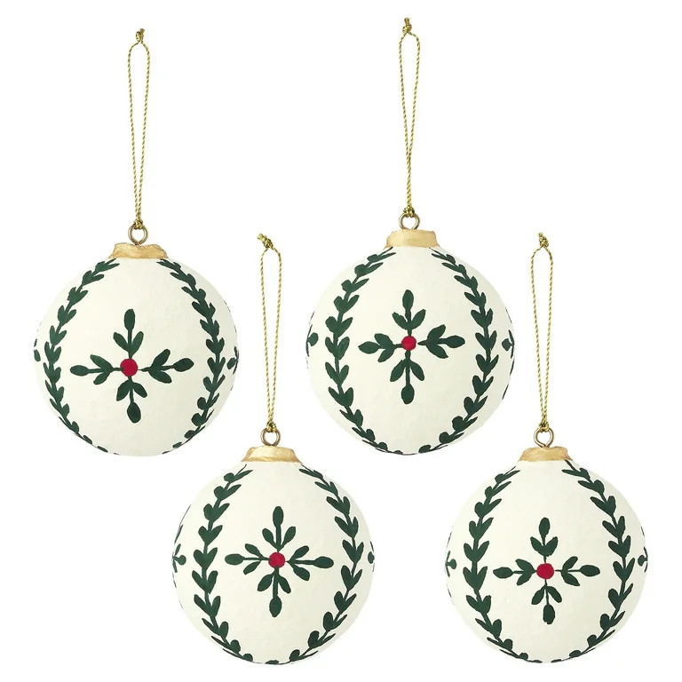 Multicolor Paper Mache Christmas Ornaments, 4", by Holiday Time | Walmart (US)
