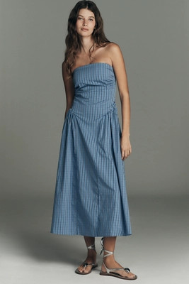 Faithfull The Brand Benetta Strapless A-Line Midi Dress | Anthropologie (US)