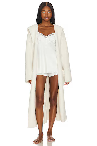 Barefoot Dreams CozyChic Ribbed Hooded Robe in Cream from Revolve.com | Revolve Clothing (Global)