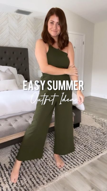 ✨Easy summer outfit idea! ✨ Loving this one shoulder jumpsuit!! So comfy and easy to style! 

#LTKFind #LTKstyletip #LTKunder50