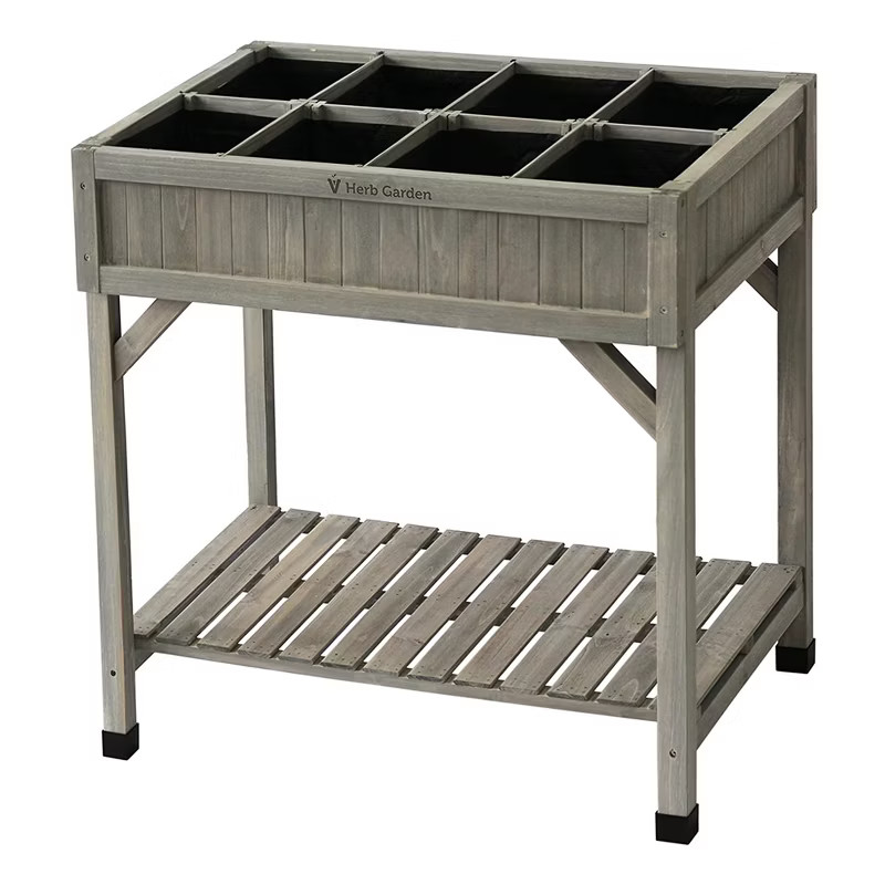 VegTrug Custom 32 Inch Wooden Raised Herb Garden Bed Planter Box with Herb Liners and Dividers fo... | Target