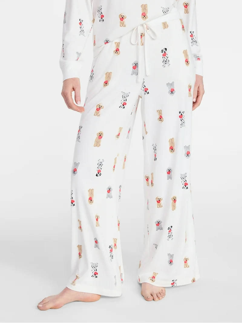 Joyspun Women's Cozy Lounge Collection Hacci Knit Sleep Pants, 29.5'' Inseam, Sizes XS-3X | Walmart (US)