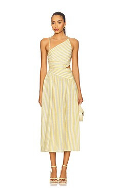 Zimmermann Cascadian Asymmetric Dress in Yellow Stripe from Revolve.com | Revolve Clothing (Global)