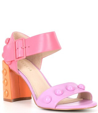 Cecelia New York Gail Leather Colorblock Studded Sandals | Dillard's | Dillard's