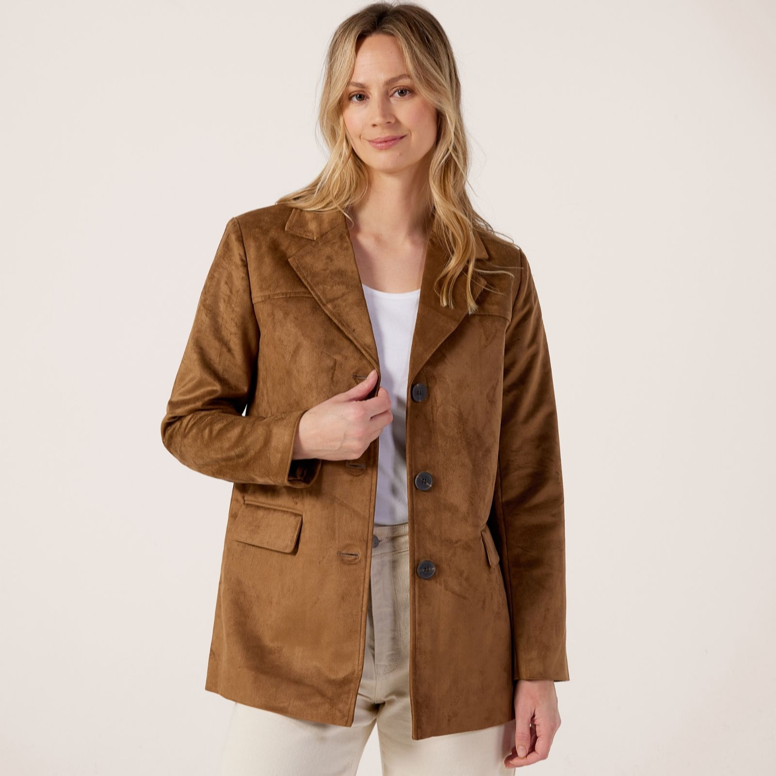 Only Tulip Faux Suede Blazer | QVC UK