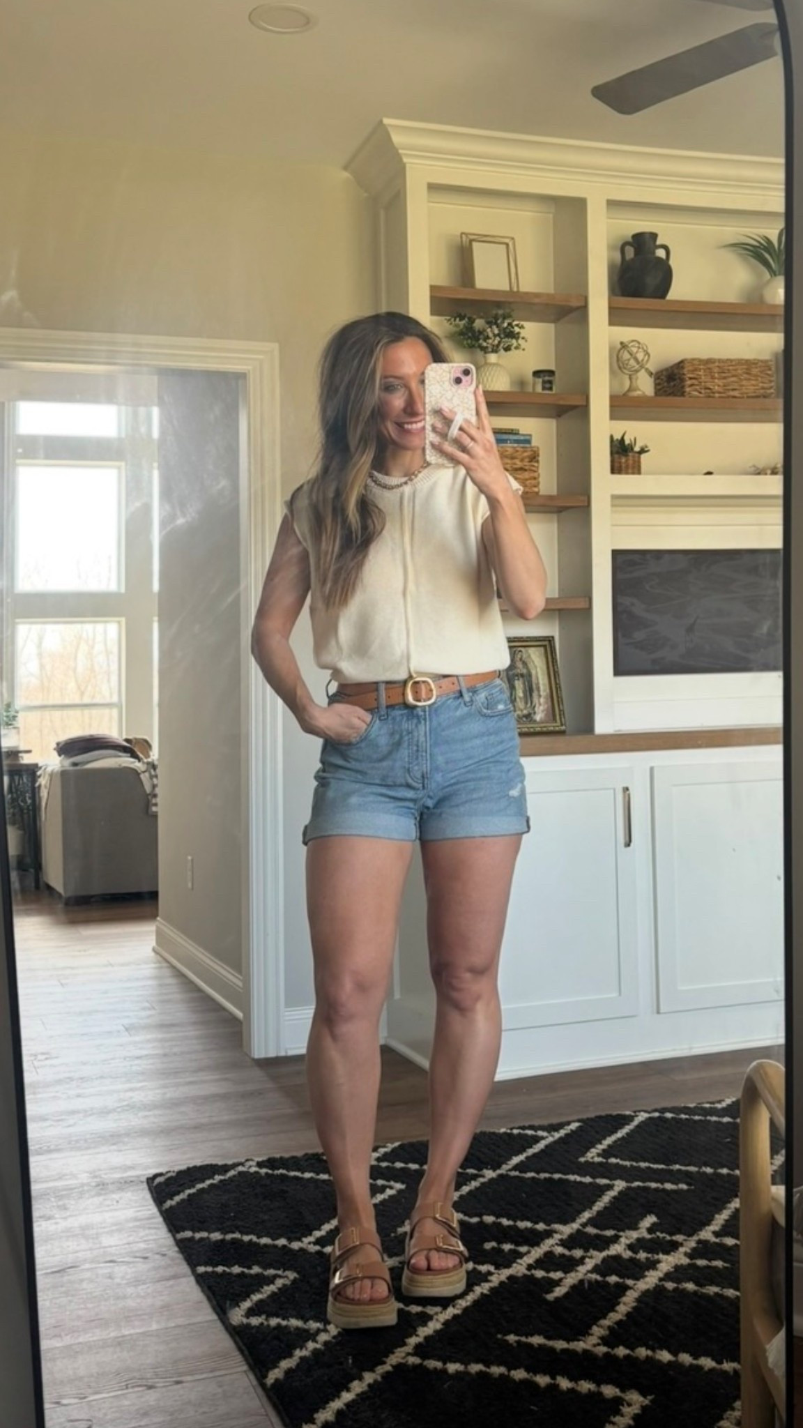 Finally warm enough for shorts here in Ohio!! I’m obsessed with this tank! Own it in 2 colors (comes in LOTS of options), looks chic/expensive and it’s under $20! I’m also in love with these sandals - bought them last year and wear them ALL the time.  Come in other color options  (some that are $40 or less)

Summer outfit inspo | easy outfit | classic outfit 

#LTKOver40 #LTKSeasonal #LTKootd