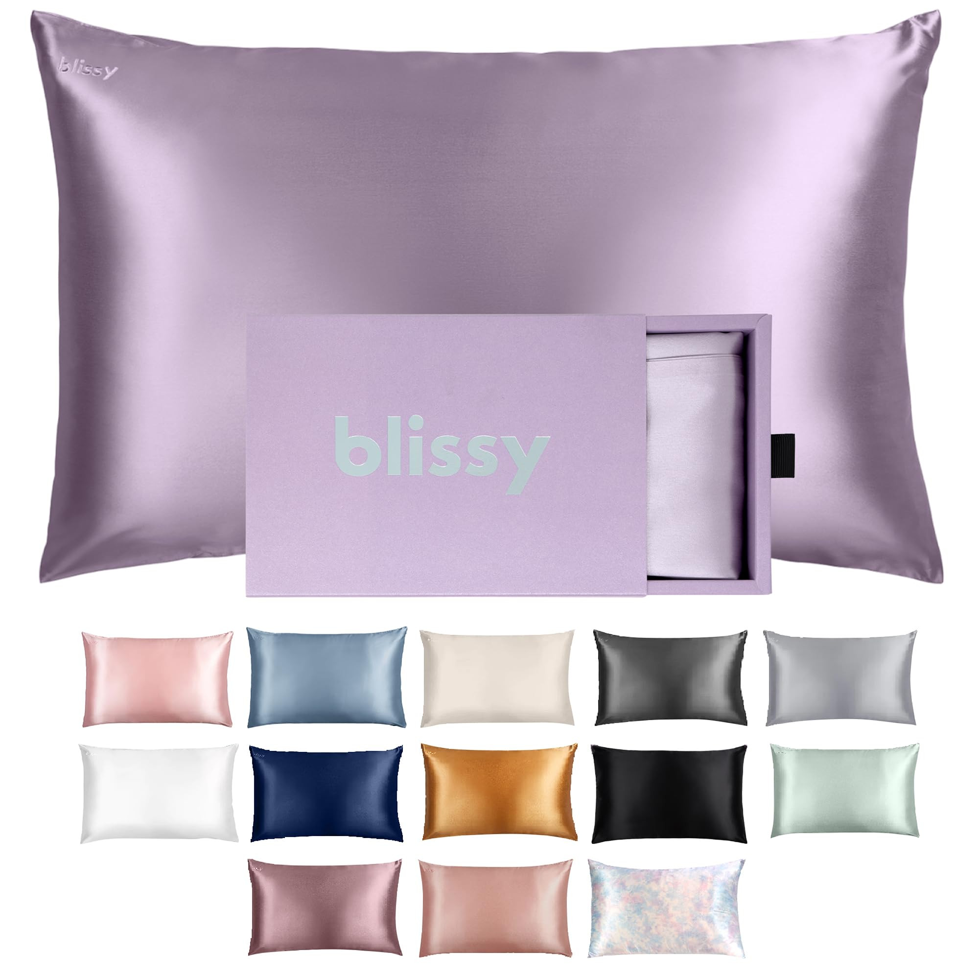 Blissy Silk Pillowcase - 100% Pure Mulberry Silk - 22 Momme 6A High-Grade Fibers - Silk Pillow Co... | Amazon (US)