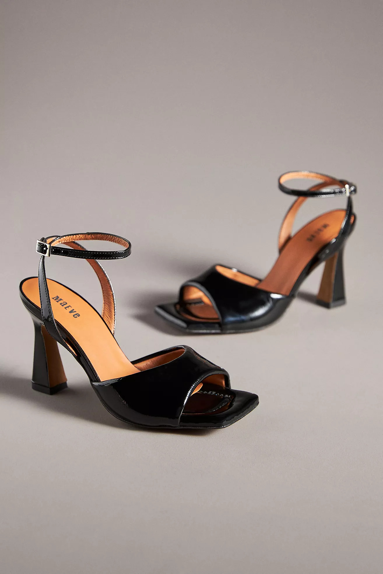 Maeve Puffy Square-Toe Ankle-Strap Heels | Anthropologie (US)