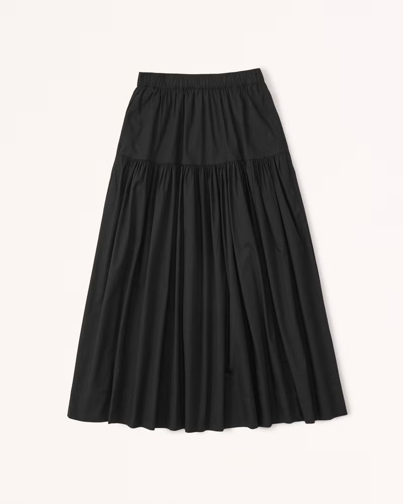 Poplin Midi Skirt | Abercrombie & Fitch (US)