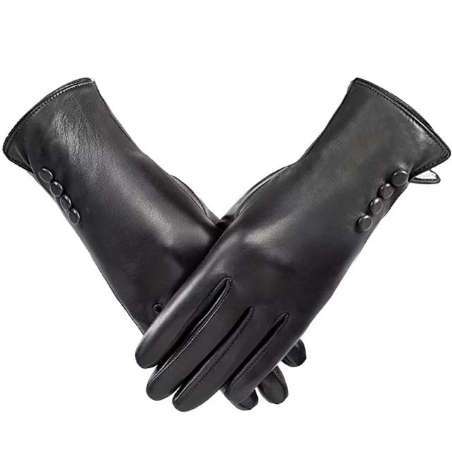 Trisens Winter Gloves PU Leather Gloves For Women, Warm Thermal Windproof Gloves With Wool Lining... | Walmart (US)