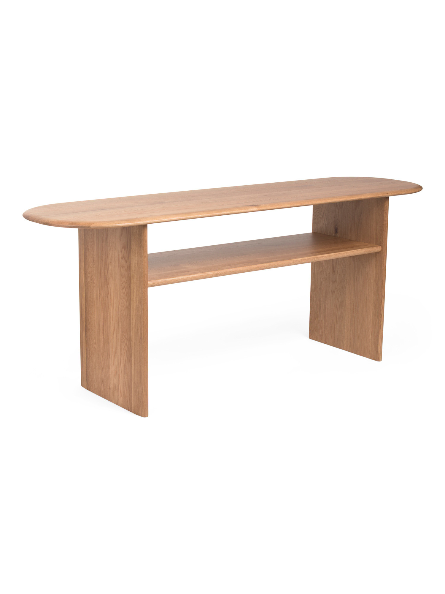 78x22x31in Solid Oak Wood Ruby Console Table | TJ Maxx