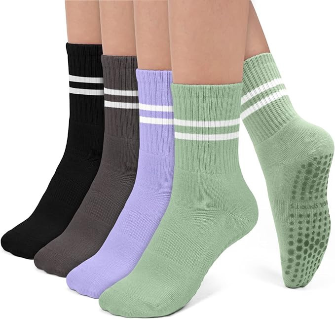 Pilates Socks Yoga Socks with Grips for Women Non-Slip Grip Socks for Pure Barre, Ballet, Dance, ... | Amazon (US)