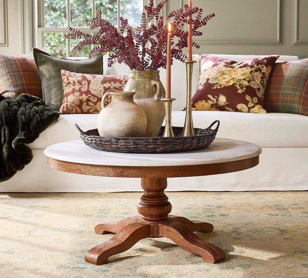 Scarlett Round Marble Coffee Table (36") | Pottery Barn (US)