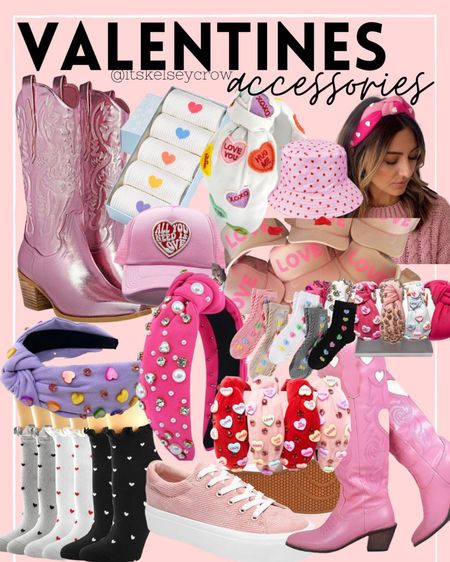 Valentines, galentines, headband, hat, boots, pink cowboy boots, socks, heart, slouch socks, teacher

#LTKunder50 #LTKSeasonal #LTKstyletip