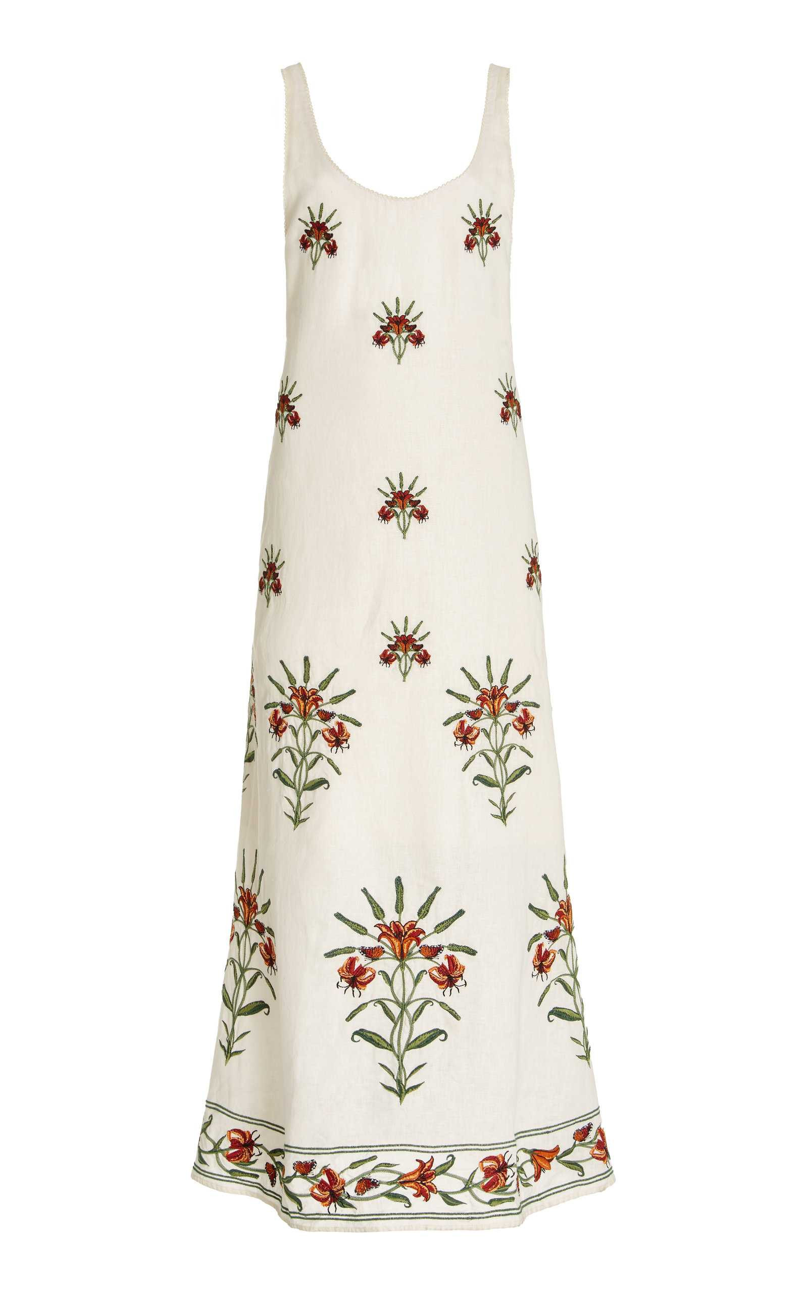 Cienaga Monarca Crema Linen Maxi Dress | Moda Operandi (Global)