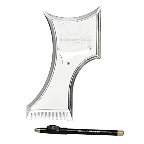 The Cut Buddy PLUS Beard Shaping Tool, Clear Template with Built-in Comb and Bonus Pencil, Ideal for Hairline, Beard, and Mustache Trimming | Amazon (US)