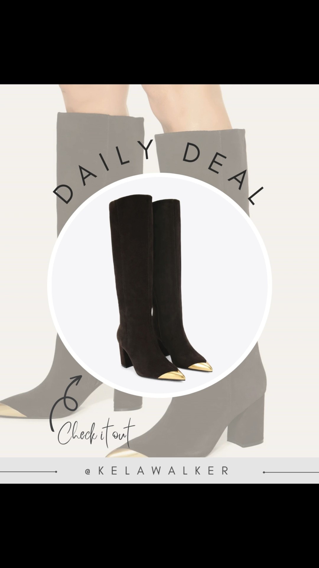 Gold tips. Zero restraint required.

A real suede moment that looks luxe and walks with intention. These knee-high stunners have the softest texture, the cleanest silhouette, and that gold-capped toe that turns a simple outfit into a flex. And they’re marked down forty percent, which feels like the universe giving a subtle nod to treat yourself today.

Style tip: These pair beautifully with denim or dresses, giving you an elevated casual look that still feels effortless. The heel makes them an easy all-day walkable option without losing any of the polish.

Shop the exact pieces or similar ones below.

#LTKSaleAlert #LTKHoliday #LTKootd