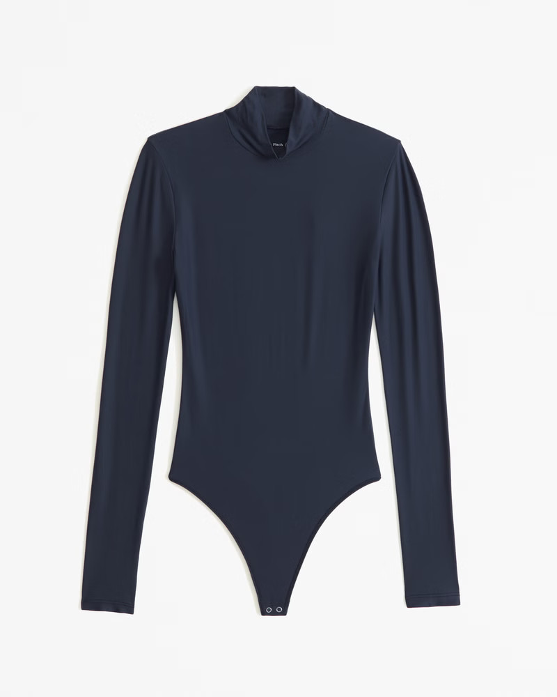 Soft Matte Seamless Long-Sleeve Mockneck Bodysuit | Abercrombie & Fitch (US)