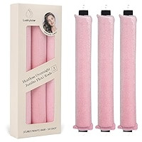Luckybear Jumbo Heatless Hair Curler, 3pcs Pink Satin Flexi Rods - Heatless Curls, Soft Velvet Ov... | Amazon (US)