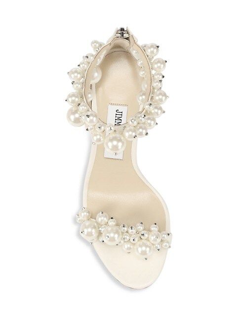 Maisel Faux Pearl-Embellished Leather Sandals | Saks Fifth Avenue