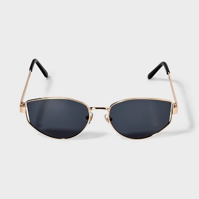 Women's Shiny Metal Cat Eye Sunglasses - A New Day™ Gold | Target