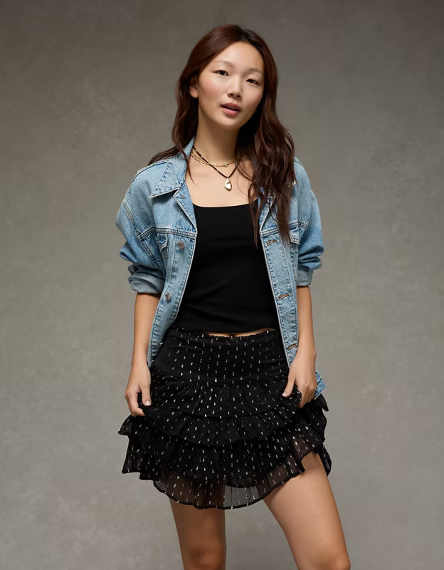 AE Ruffle Mini Skort | American Eagle Outfitters (US & CA)