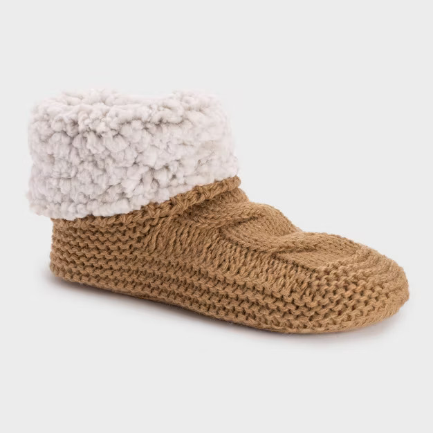 MUK LUKS Women's Sherpa Cuff Booties with Grippers | Target