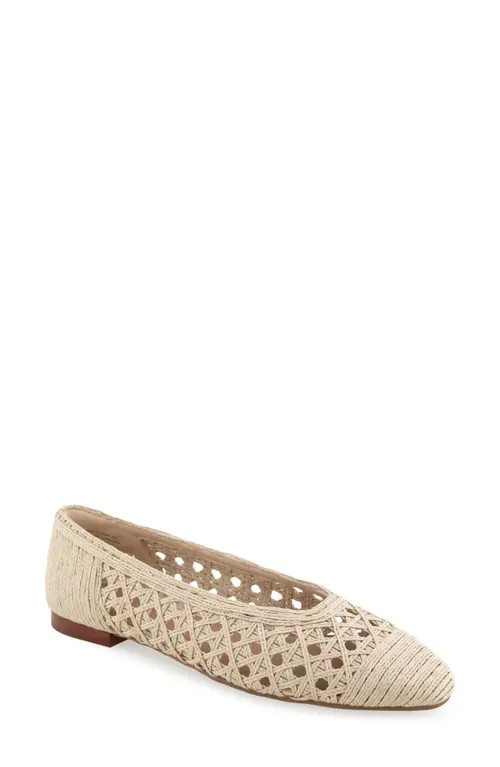 Aerosoles Arno Raffia Ballet Flat in Natural Embroidered Raffia at Nordstrom, Size 7.5 | Nordstrom