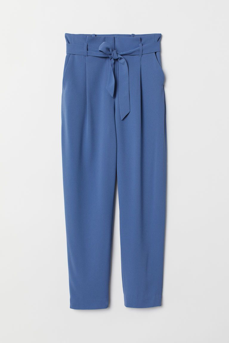 H & M - Paper-bag Pants - Blue | H&M (US + CA)