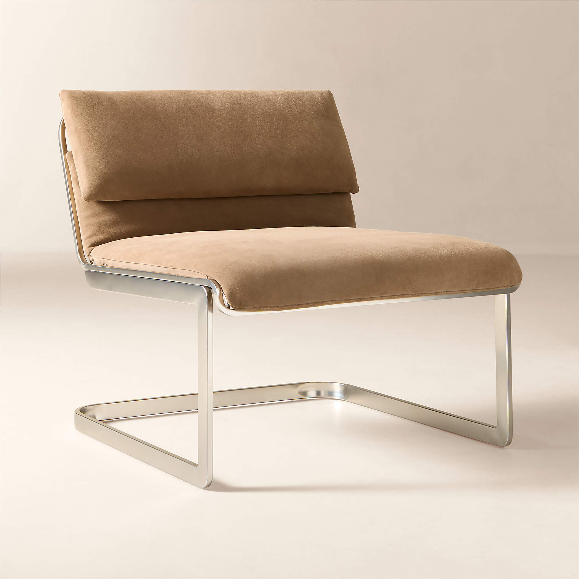 Rake Light Brown Suede Accent Chair by Kravitz Design | CB2 | CB2