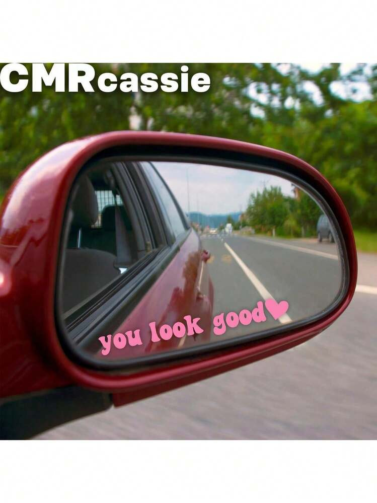 1pc You Look Goods Text Sticker, Car Interior Mirror Sticker | SHEIN