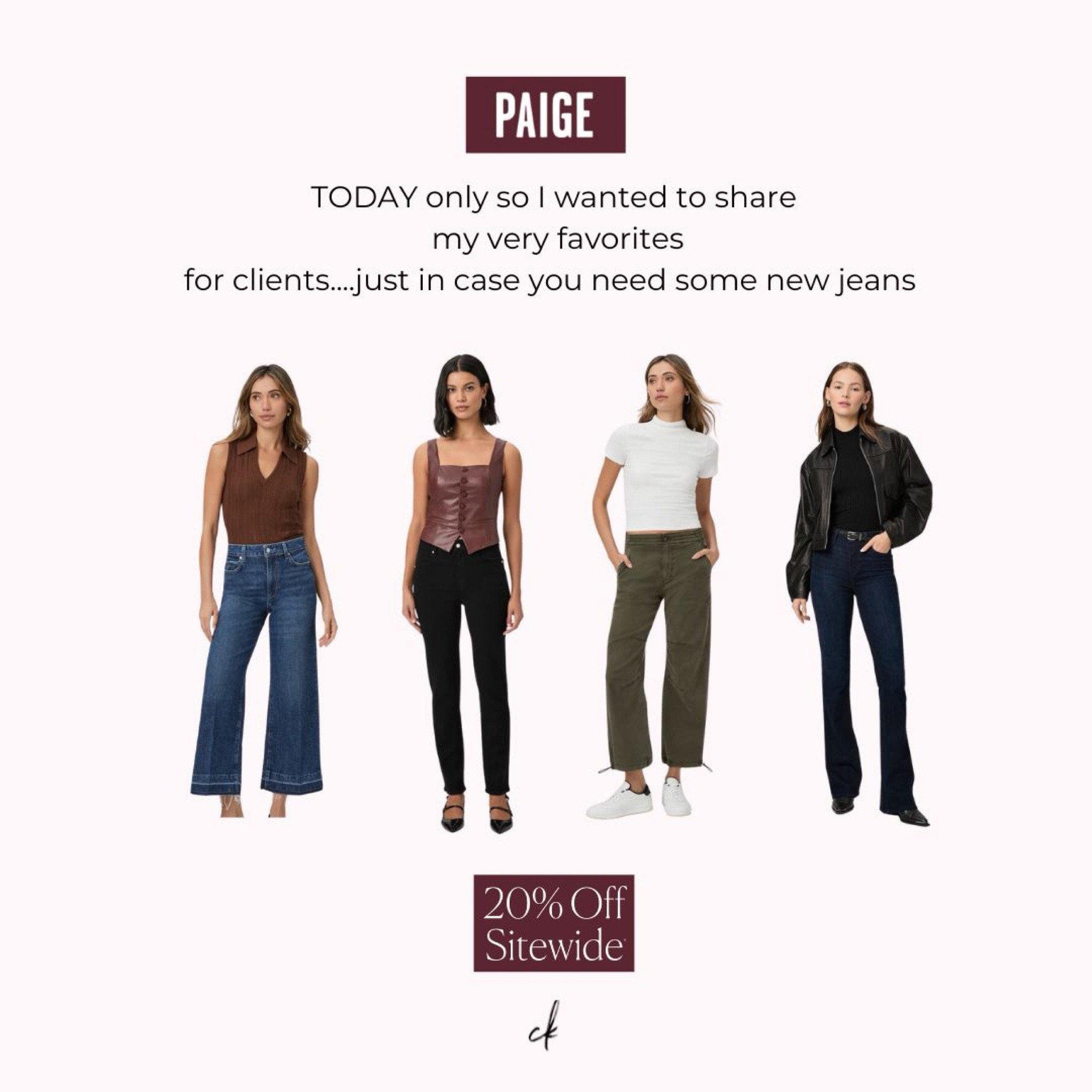 Paige deal day! Here are my favorites if you need a new pair of jeans. 
#jeans #widelegjeans #joggers #cigarettejeans #skinnyflarejeans 

#LTKSeasonal #LTKStyleTip #LTKSaleAlert